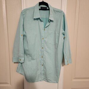 Jones New York, Signature Woman, Green Office, Button down, Shirt 2XL, Indonesia